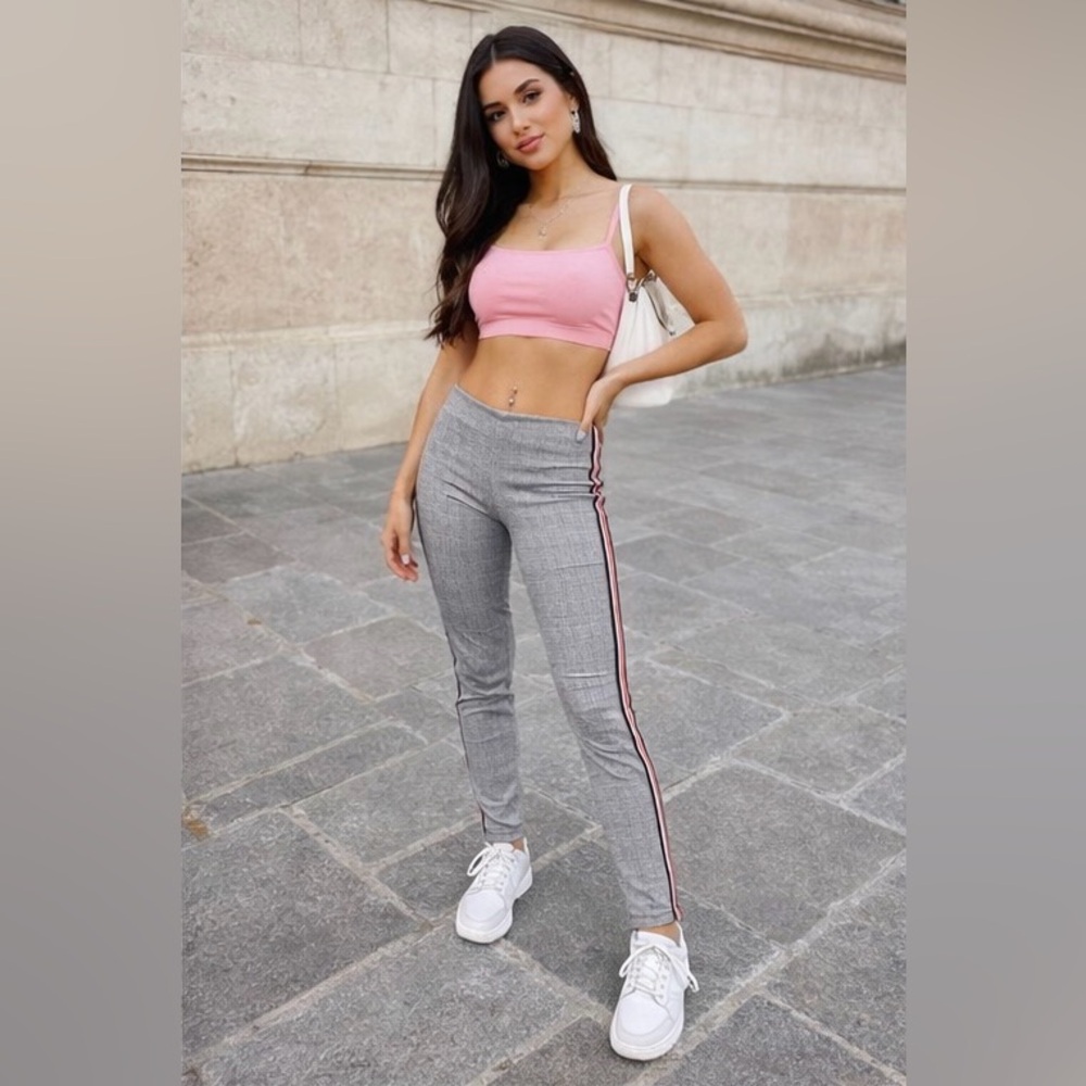 FRANKIE PLAID PULL-ON SKINNY PANTS